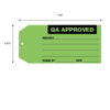 Nevs Tag, "QA Approved" 6-1/4" x 2-7/8" Green w/Black CS-15897